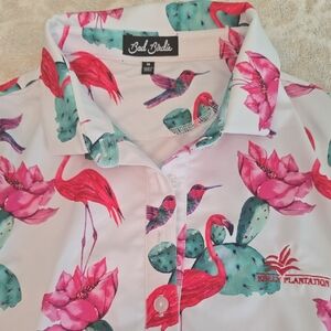 Bad Birdie Pink and Green Tank Top